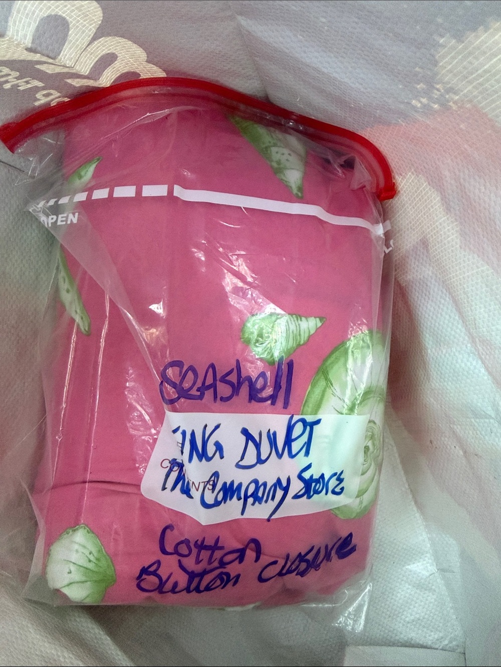 Pink seashell Cotton Duvet Cover the company, Store King- Shell Design